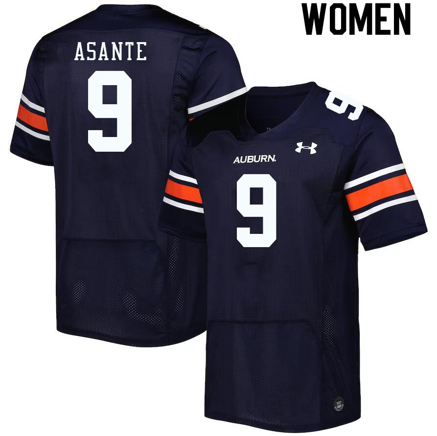 Women's Auburn Tigers #9 Eugene Asante Navy 2023 College Stitched Football Jersey